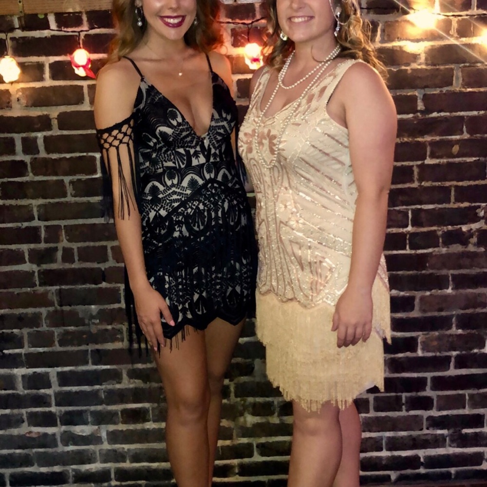 BLACK 1920s Flapper Dress or Halloween Costume